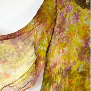 SUNDANCE: Silk Spring Moss Blouse